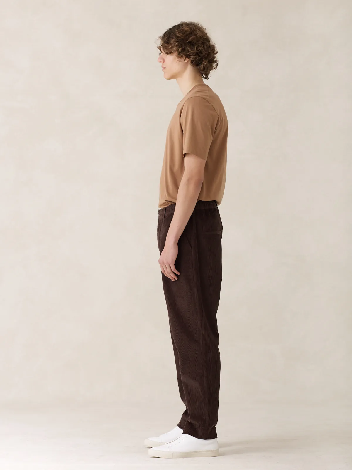 08 / Pleated Corduroy Trousers Brown