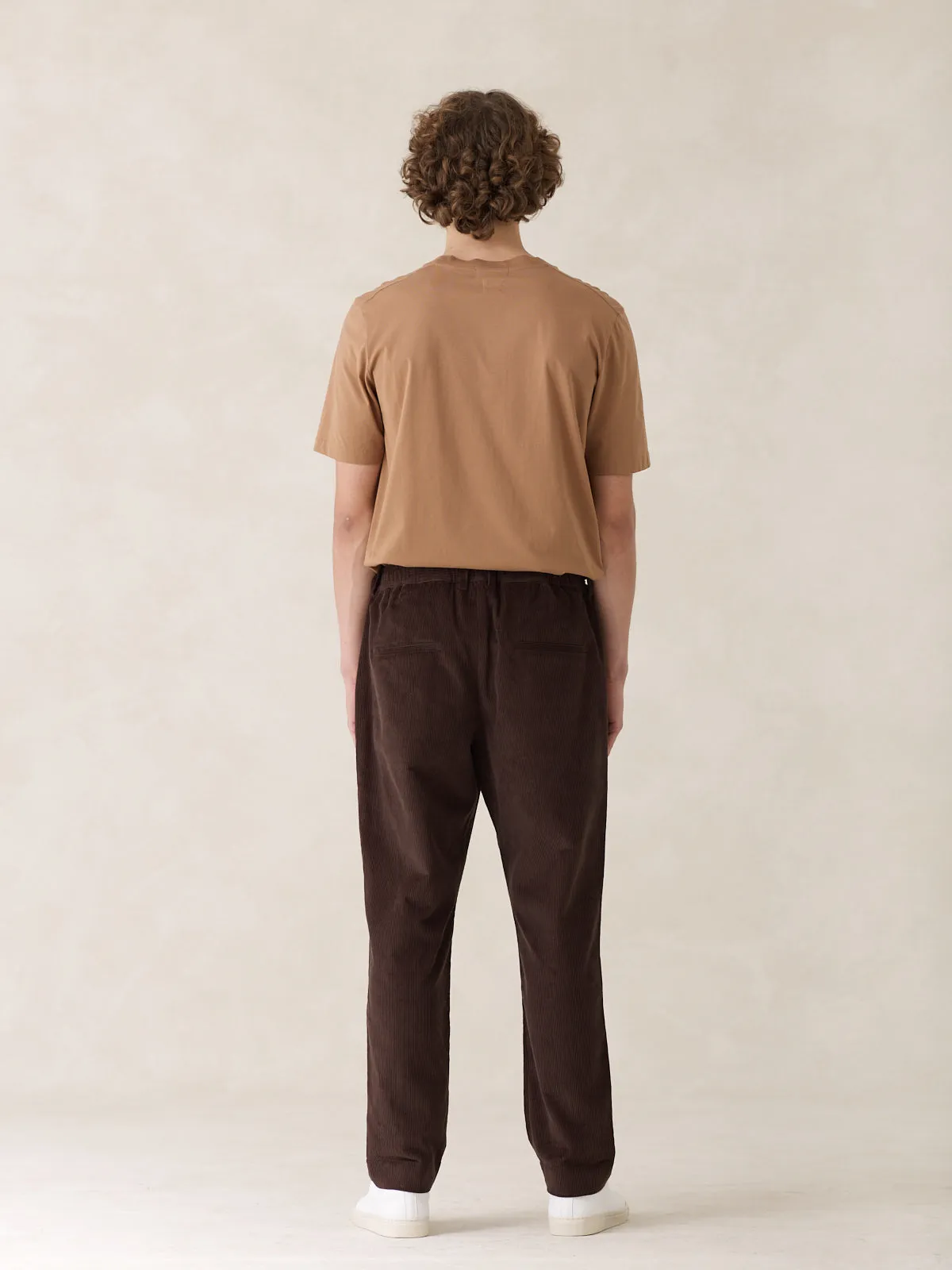 08 / Pleated Corduroy Trousers Brown