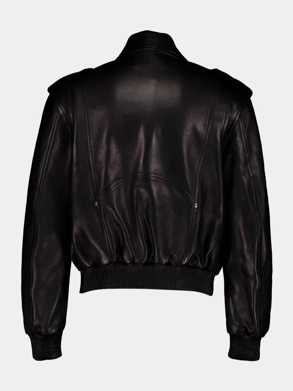 Black Leather Bomber Jacket