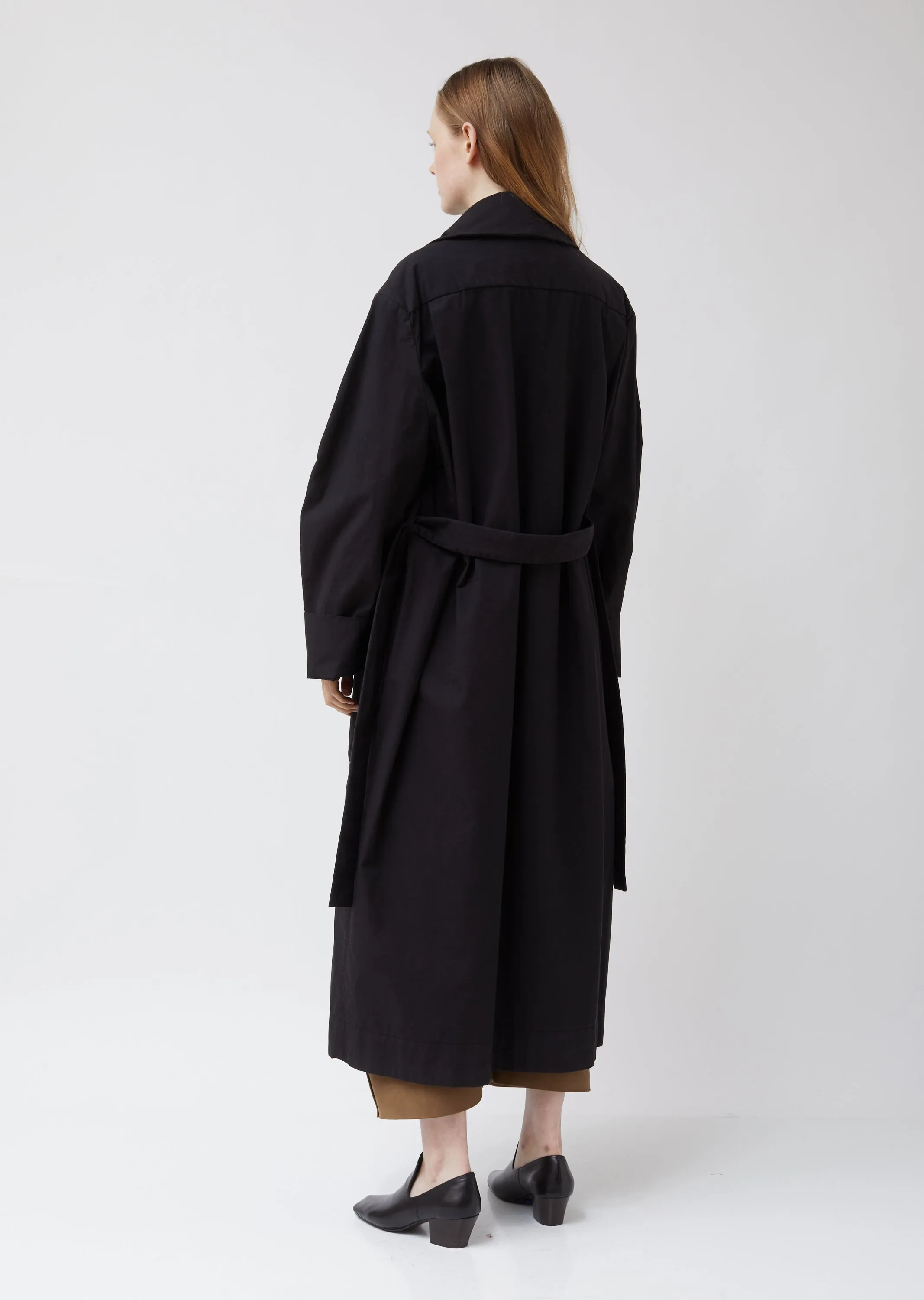 Black Twill Maxi Coat