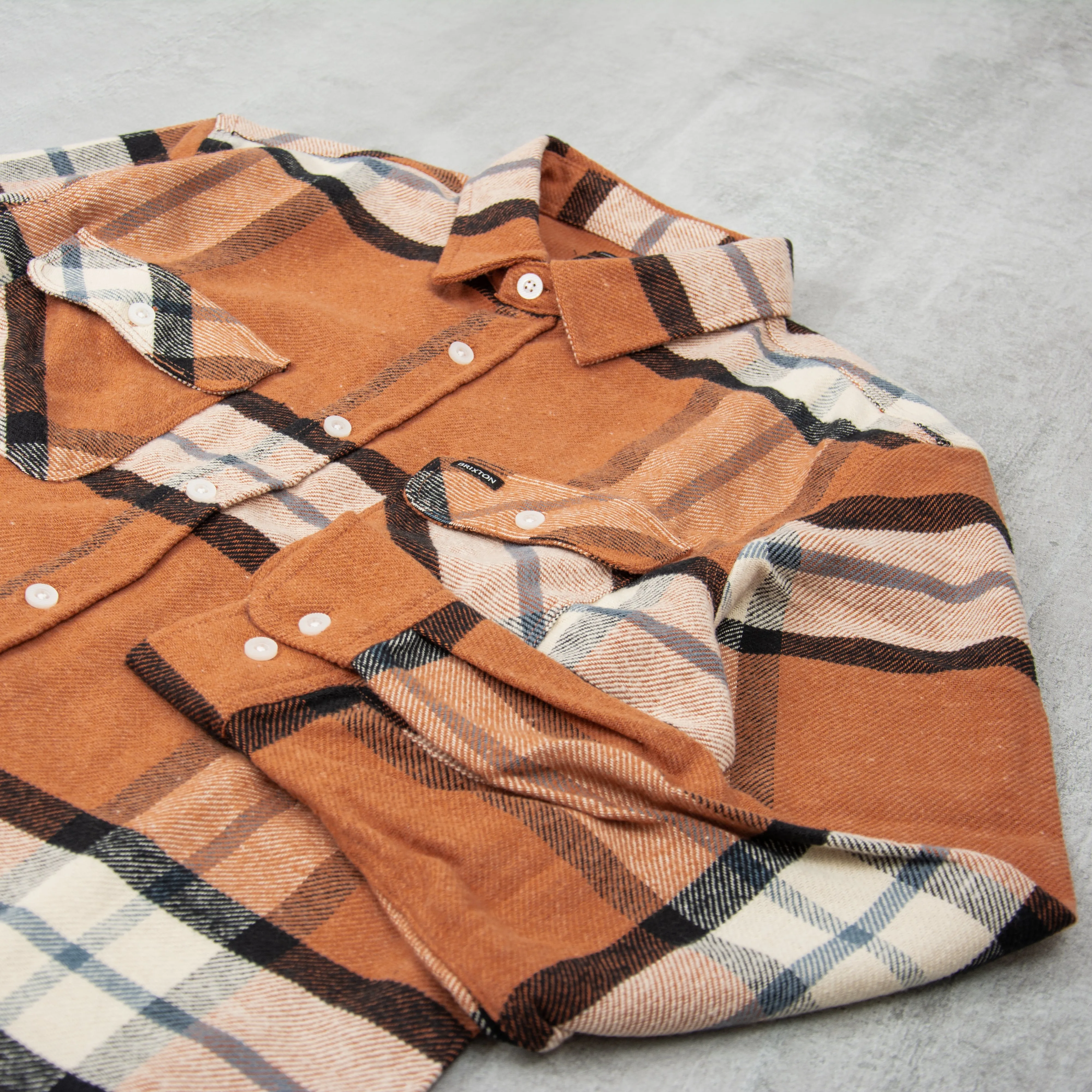 Brixton Bowery L/S Flannel Shirt - Mocha Plaid