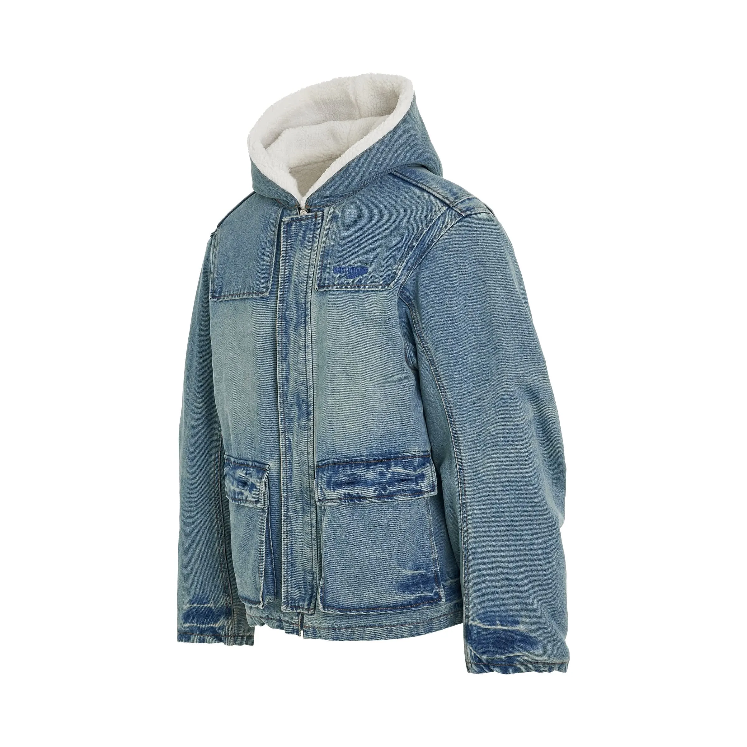 Bulky Denim Jacket in Sky