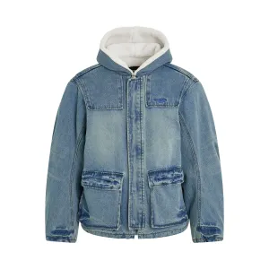 Bulky Denim Jacket in Sky