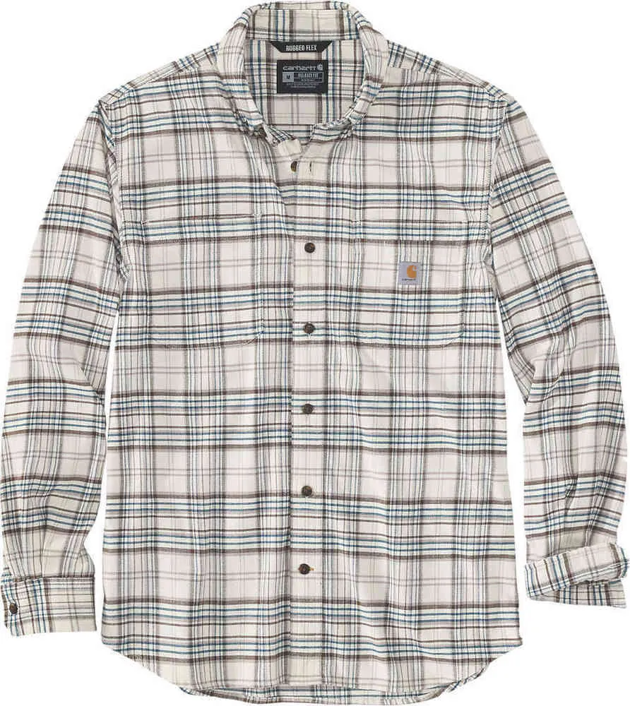 Carhartt Mid Weight Plaid Flannel Shirt, Cream