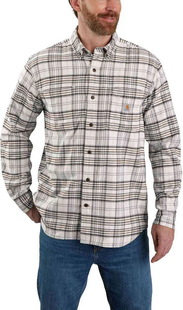 Carhartt Mid Weight Plaid Flannel Shirt, Cream