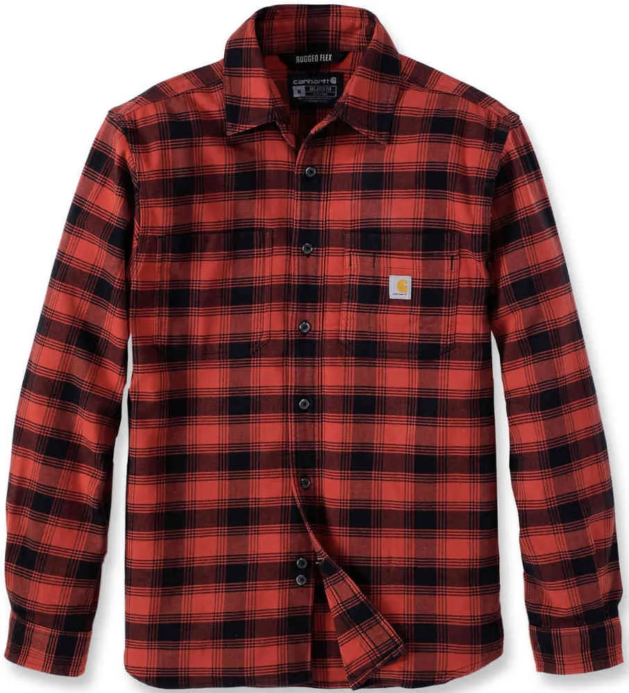 Carhartt Rugged Flex Flannel Plaid Shirt Black Red