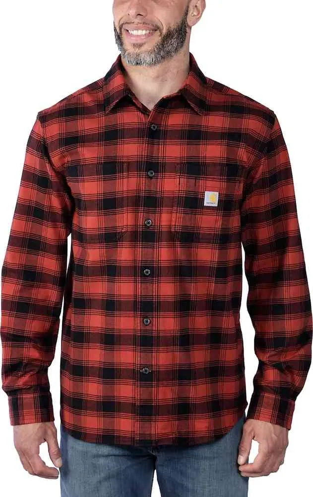 Carhartt Rugged Flex Flannel Plaid Shirt Black Red