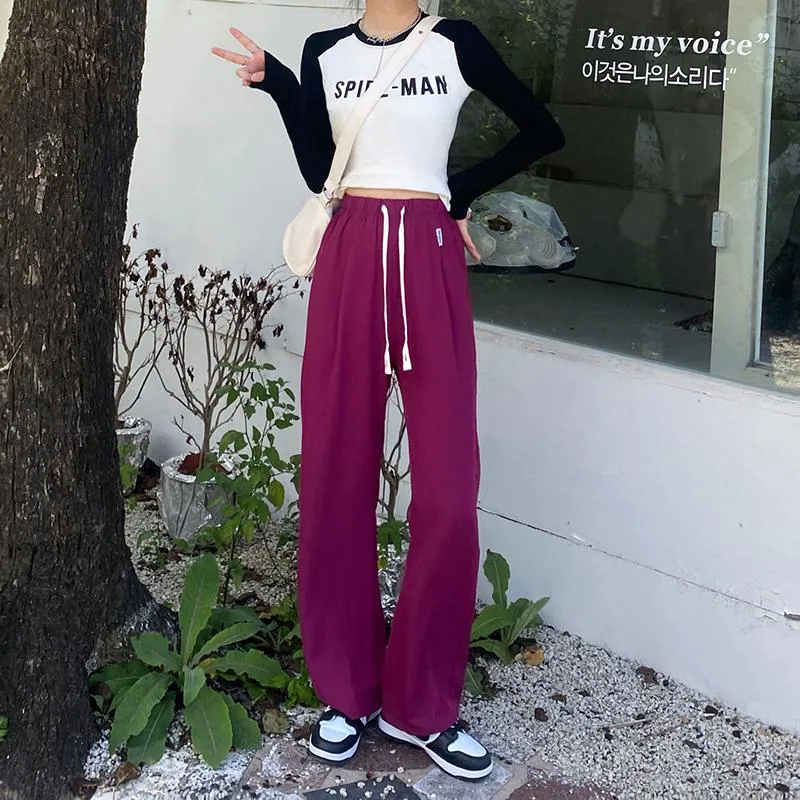 Casual Straight Loose Fit High-Waisted Pants