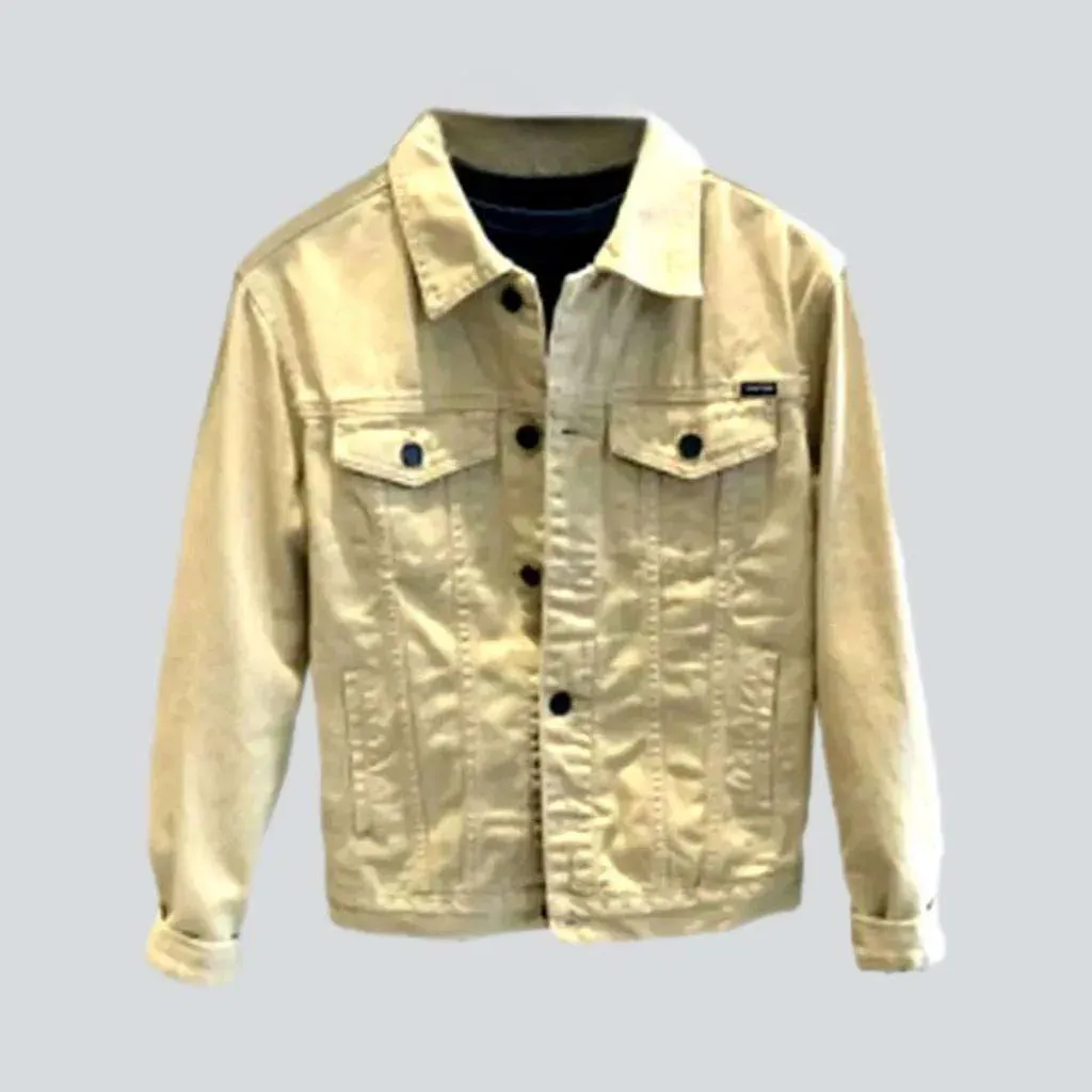 Color casual men's jeans jacket