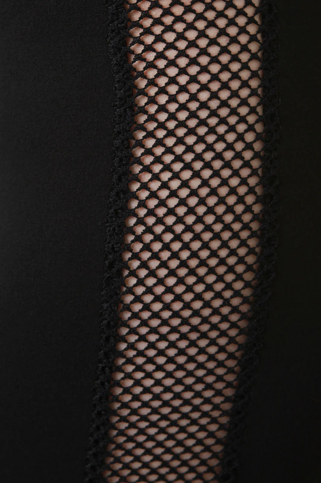 Fishnet Mesh Sides High Waisted Pants