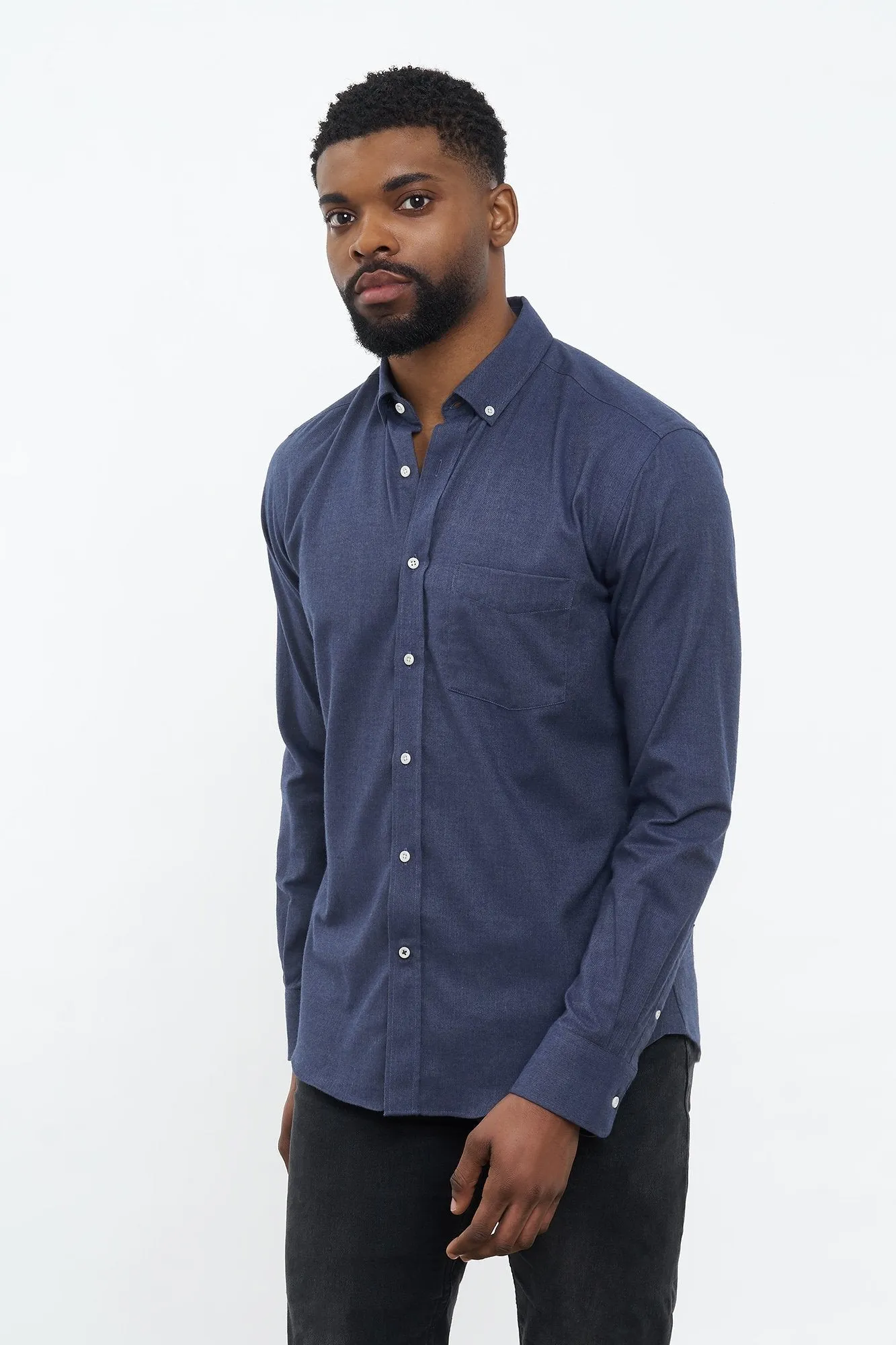 Flannel Shirt Populus Navy