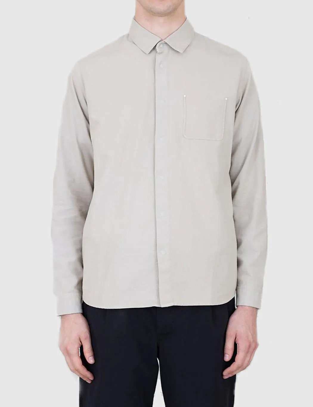 Folk Flannel Pop Stud Shirt - Sand Beige