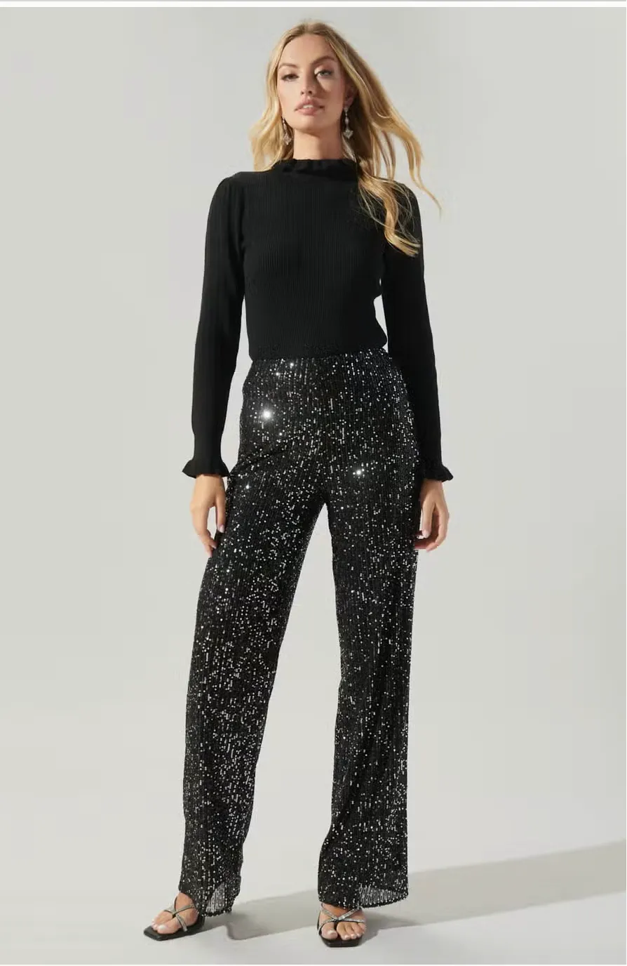 Friday Nights High Waisted Sequin Pants