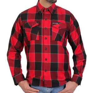 Hot Leathers FLM2019 Men's Red Black and Gray Long Sleeve Flannel