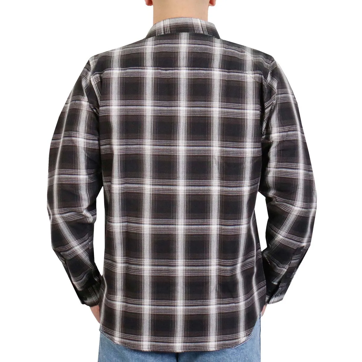 Hot Leathers FLM2023 Men's White and Black Flannel Long Sleeve Shirt