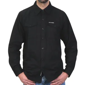 Hot Leathers FLM2024 Men's 'Solid Black' Flannel Long Sleeve Shirt