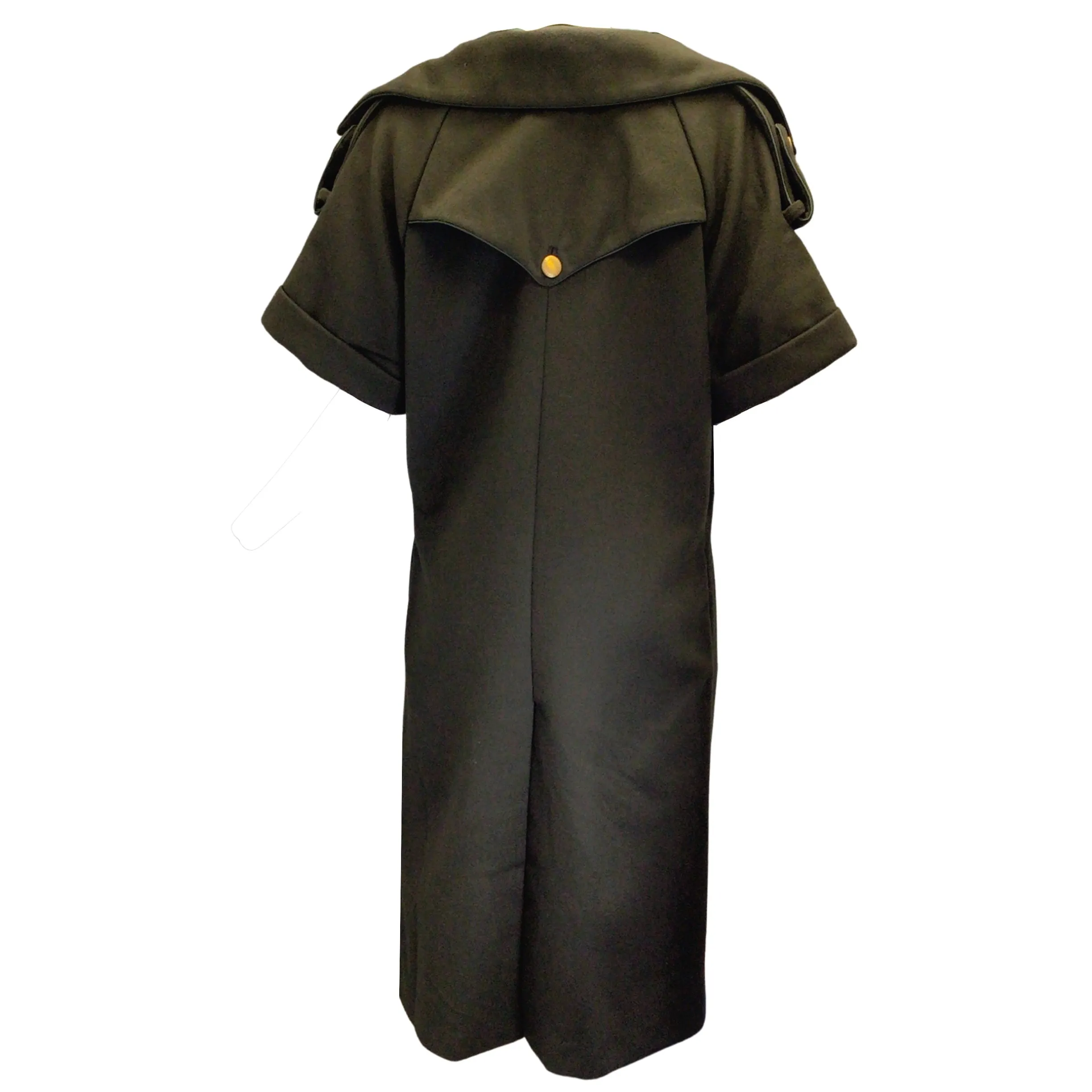 Johanna Ortiz Olive Green The Way of the Warrior Short Sleeved Wool Coat