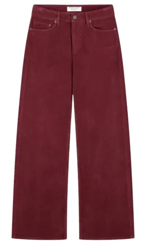 KUYICHI Harper loose flare corduroy trousers bordeaux women