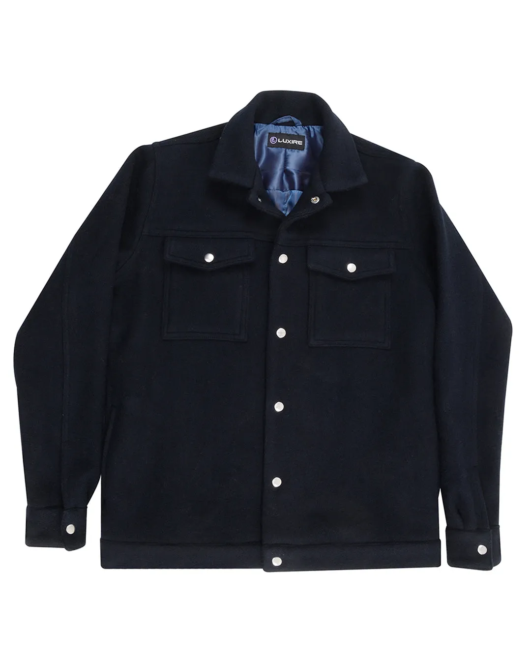 Luxire Wool Navy Shirt Jacket