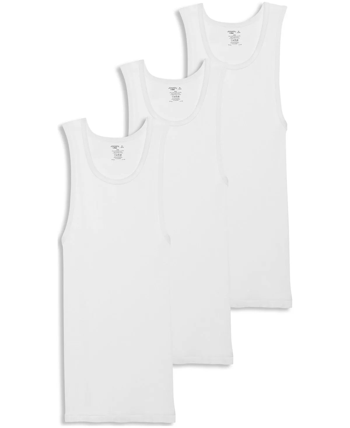 Men's Cotton Tank Shirt Pack of 3 Jockey, white