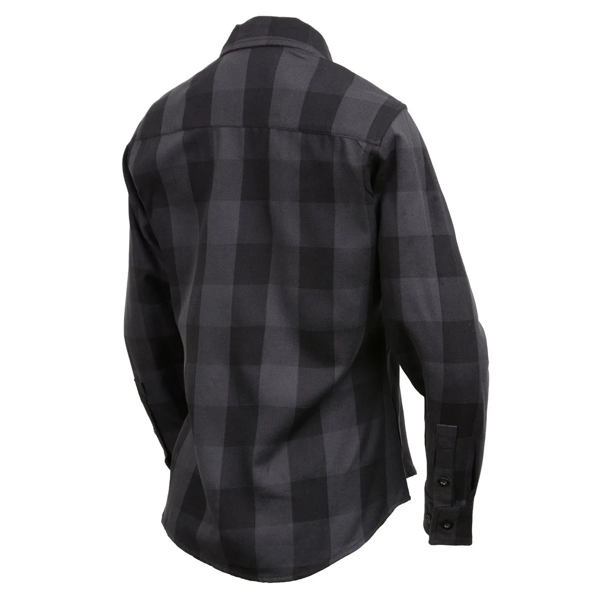 Milwaukee Leather MNG21608 Women's Casual Dark Gray and Black Long Sleeve Cotton Casual Flannel Shirt