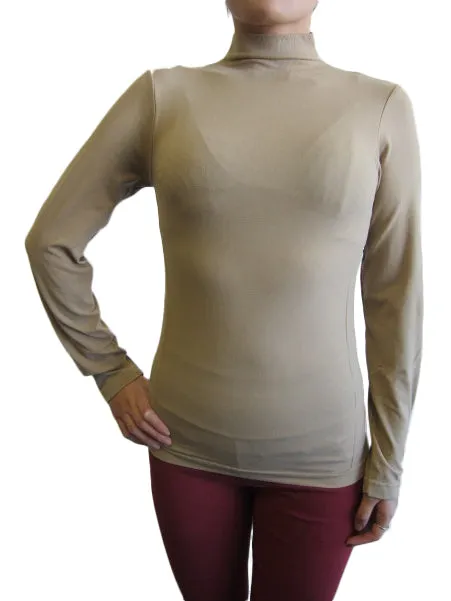 Mock Neck Long Sleeve Top with Fleece (FAB-13820)