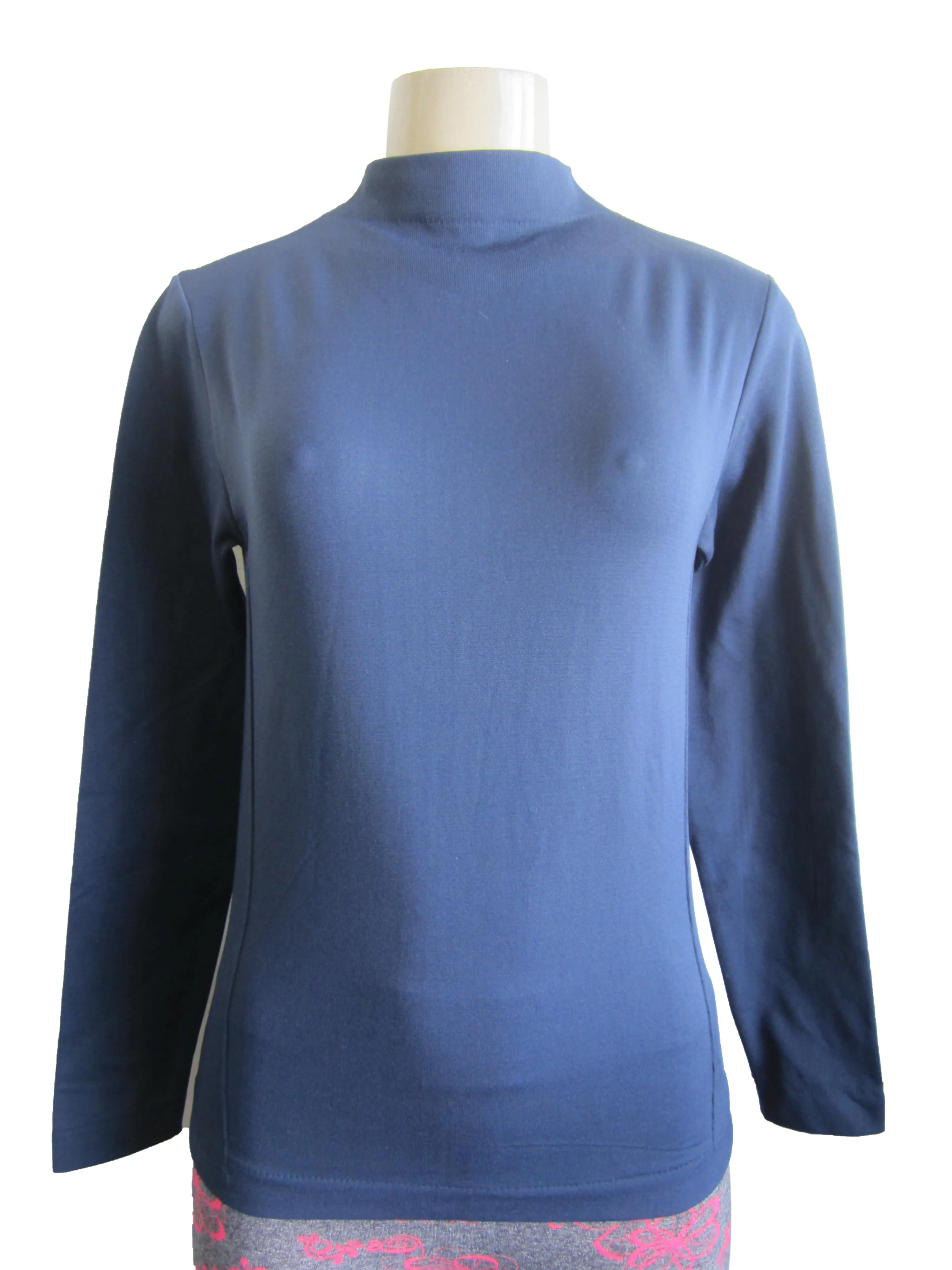 Mock Neck Long Sleeve Top with Fleece (FAB-13820)