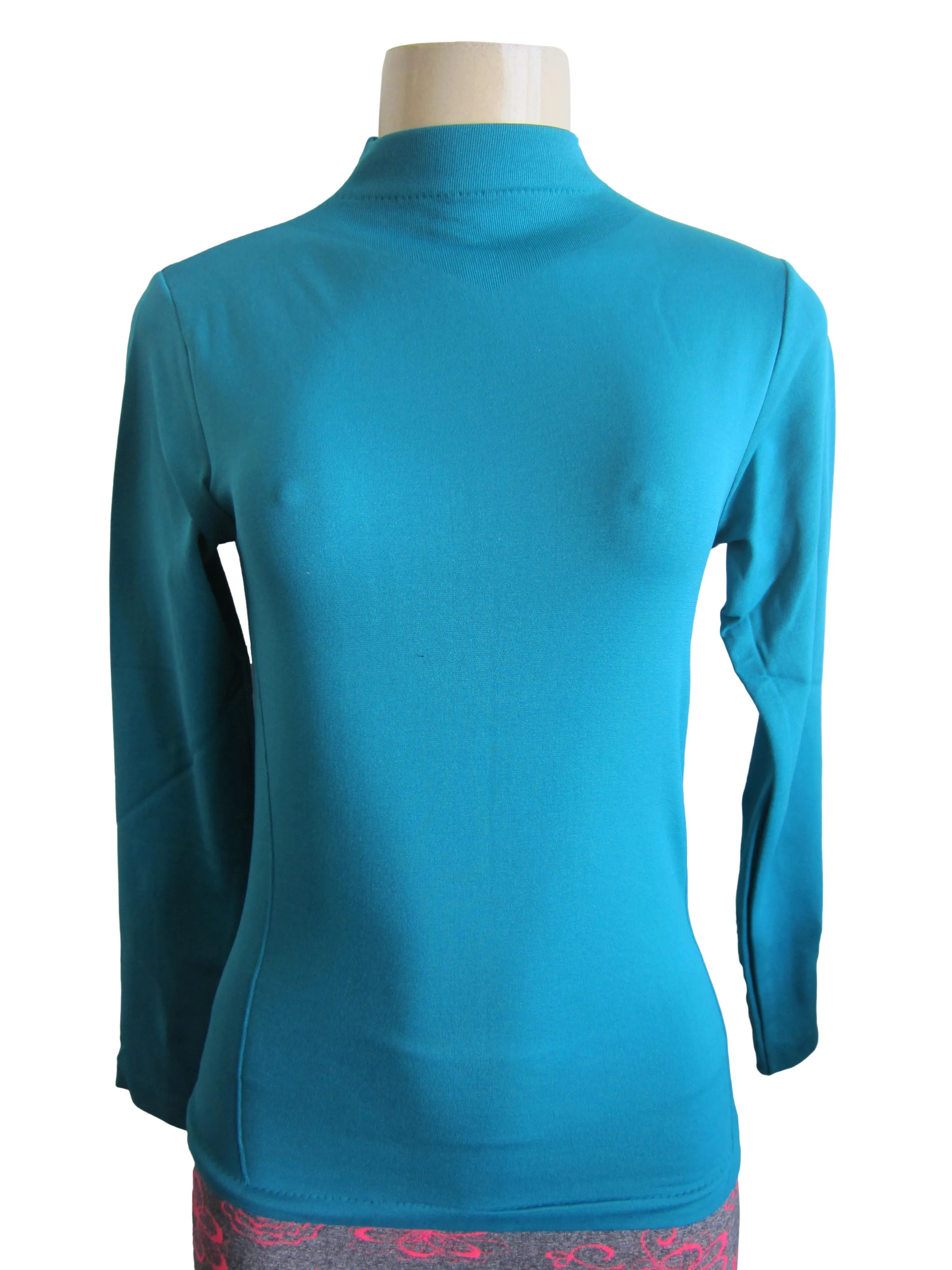 Mock Neck Long Sleeve Top with Fleece (FAB-13820)