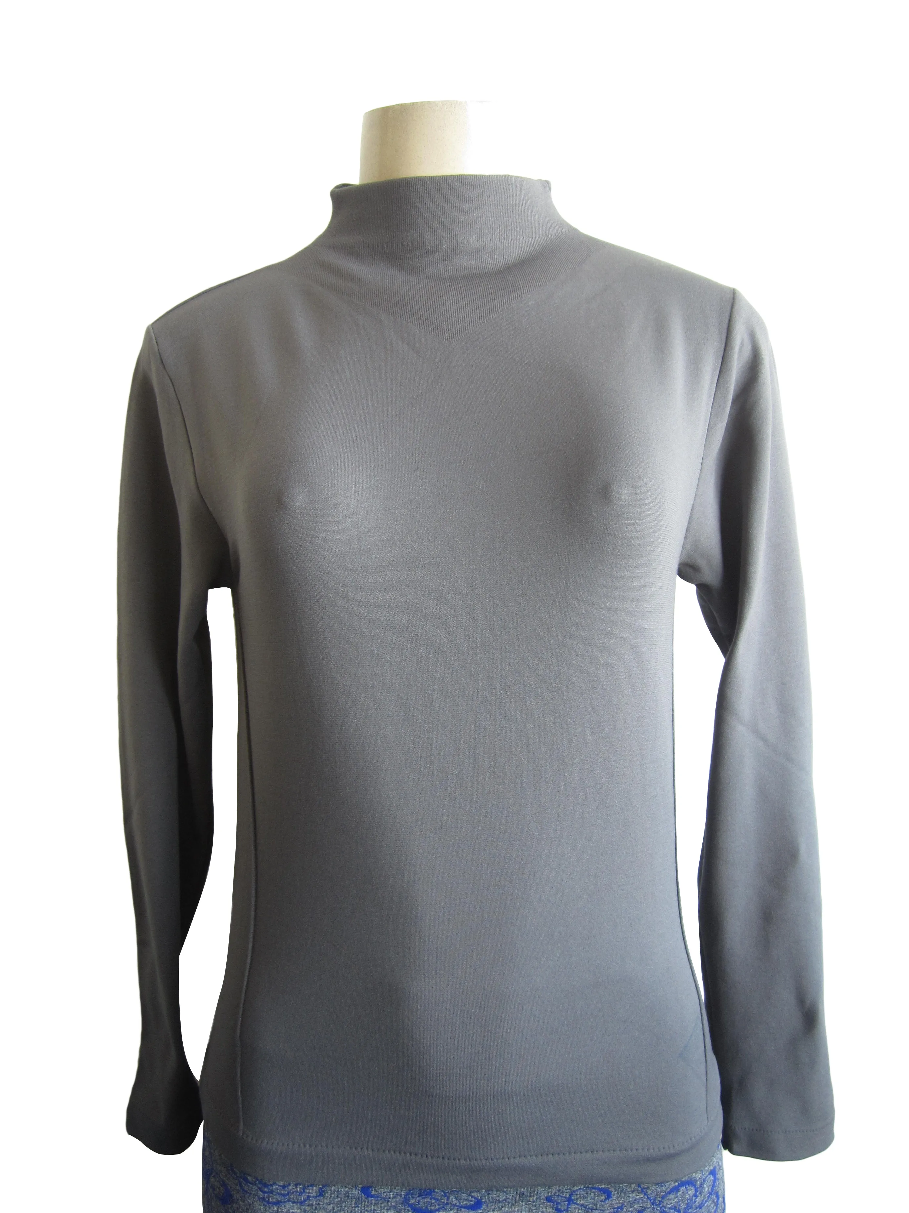 Mock Neck Long Sleeve Top with Fleece (FAB-13820)