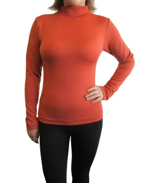 Mock Neck Long Sleeve Top with Fleece (FAB-13820)