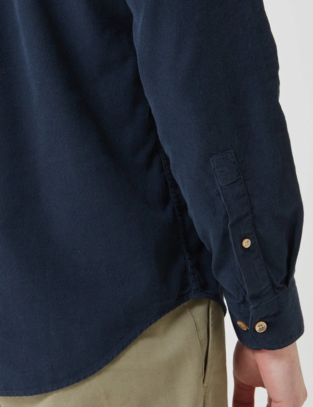 Portuguese Flannel Lobo Shirt (Cord) - Navy Blue