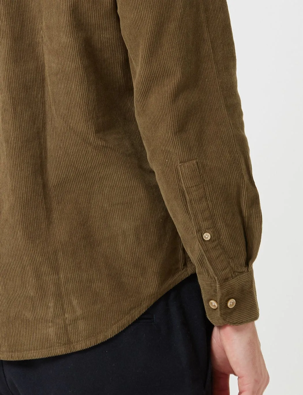 Portuguese Flannel Lobo Shirt (Cord) - Olive Green