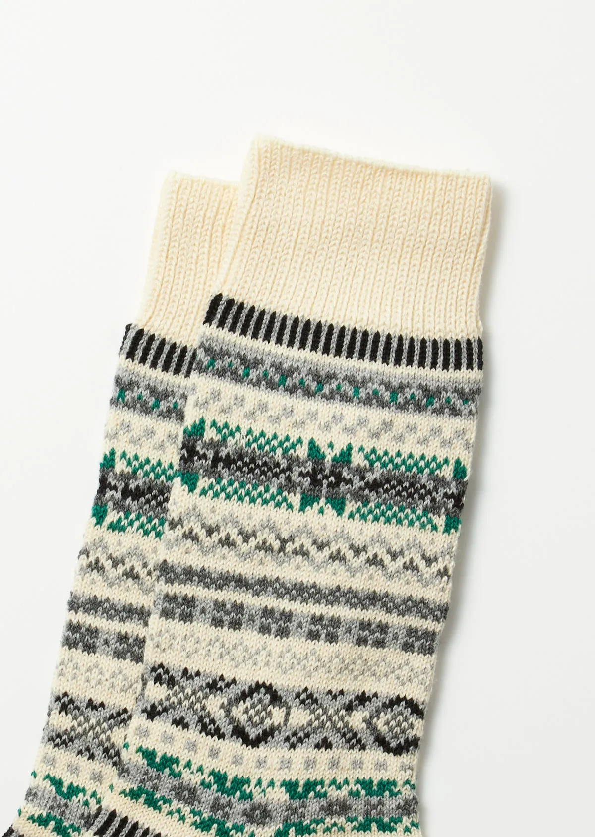 R1478 Jacquard Crew Sock Ivory