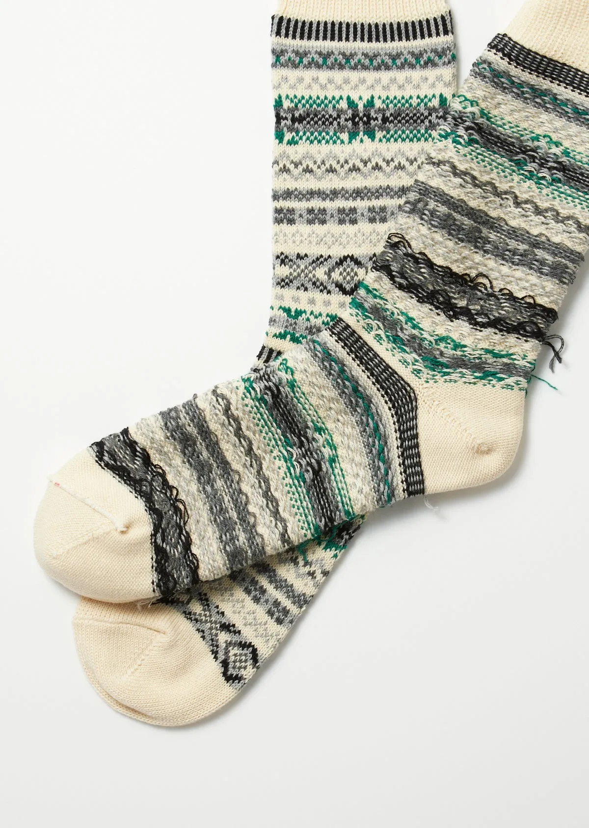 R1478 Jacquard Crew Sock Ivory