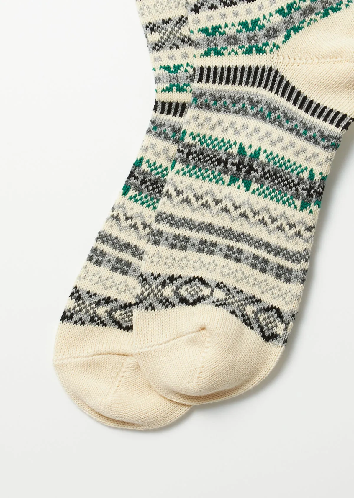 R1478 Jacquard Crew Sock Ivory