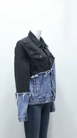 Reworked Two Tone Denim Jackets