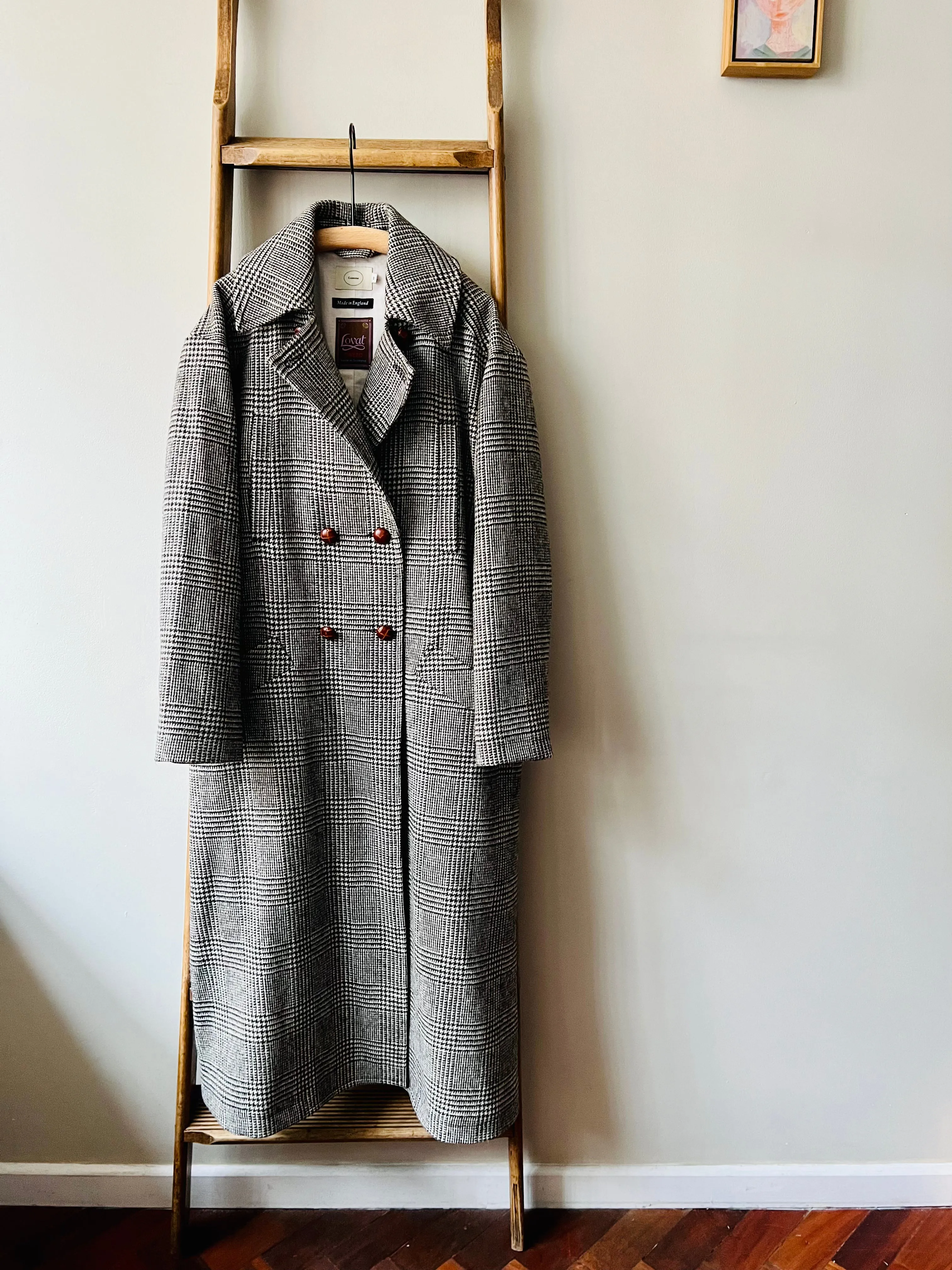 Shetland Wool Coat / Houndstooth