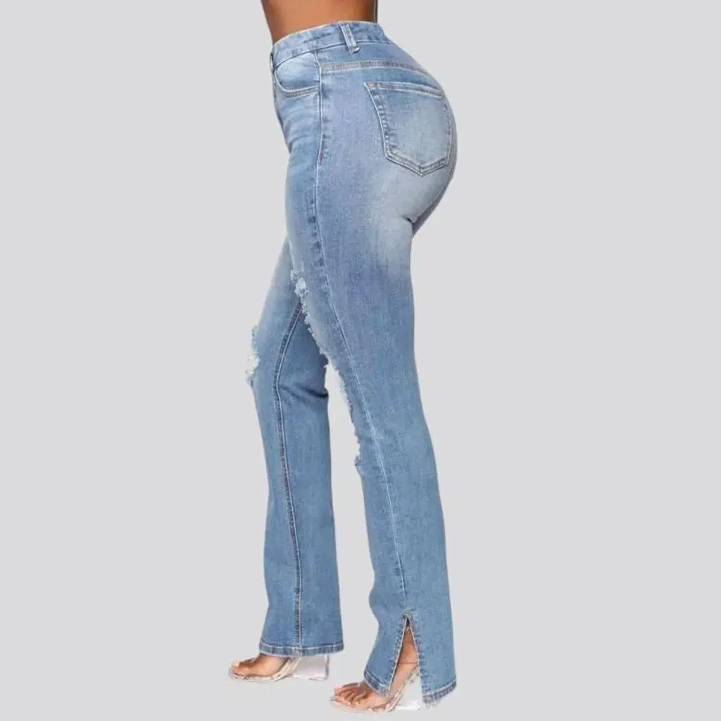 Slim women's sanded jeans