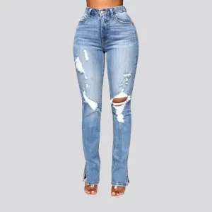 Slim women's sanded jeans