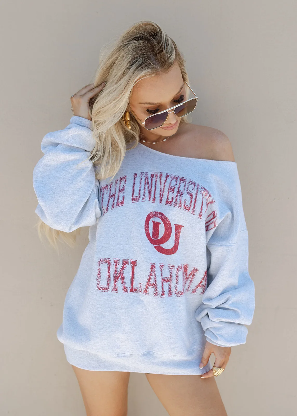 Sooners Flash Dance Vintage Grey Sweatshirt