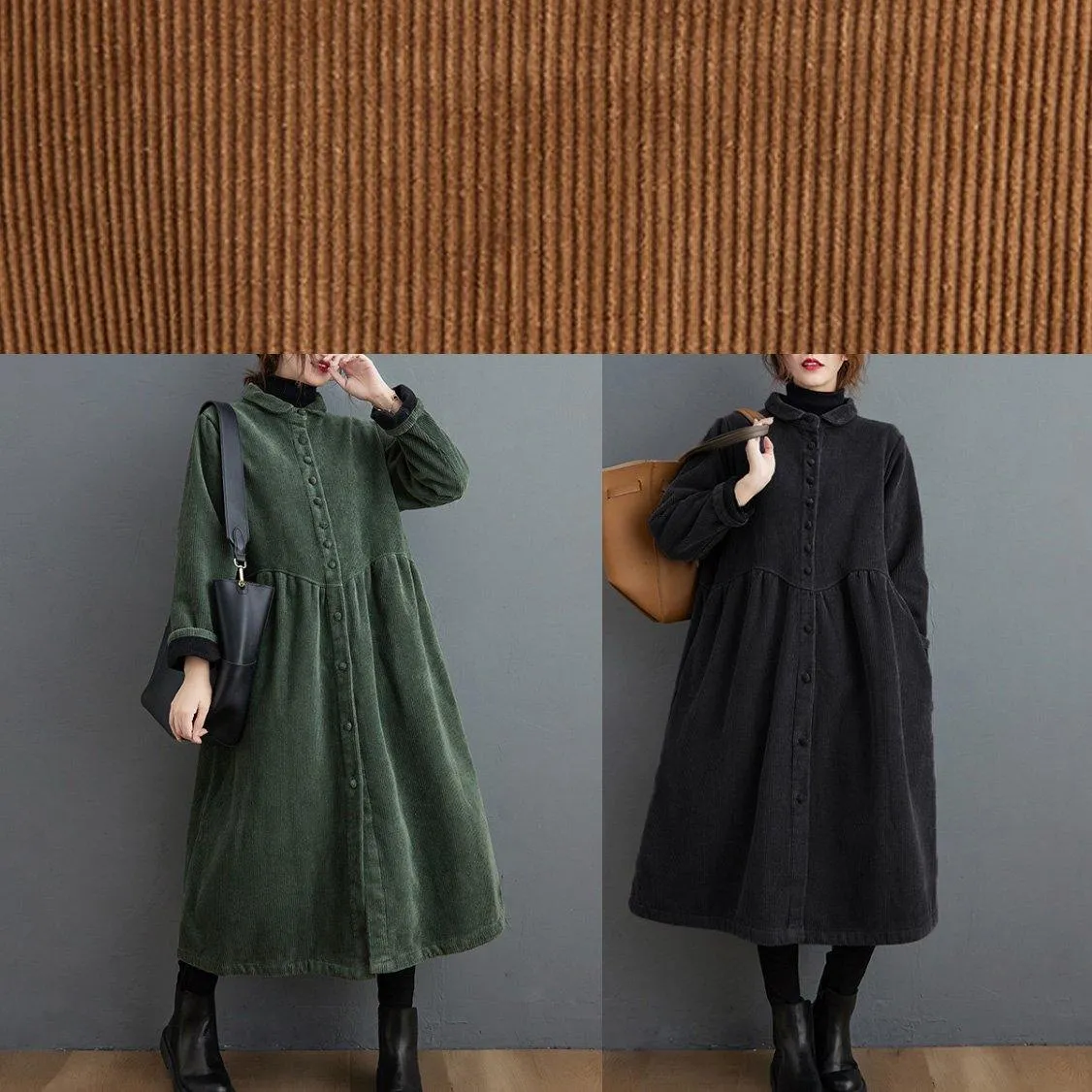 Style thick Cinched Fine trench coat black oversized coats