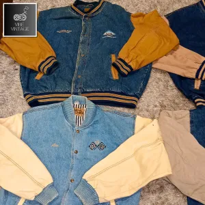 VINTAGE BASEBALL HEAVY DENIM JACKETS - 19 PCS