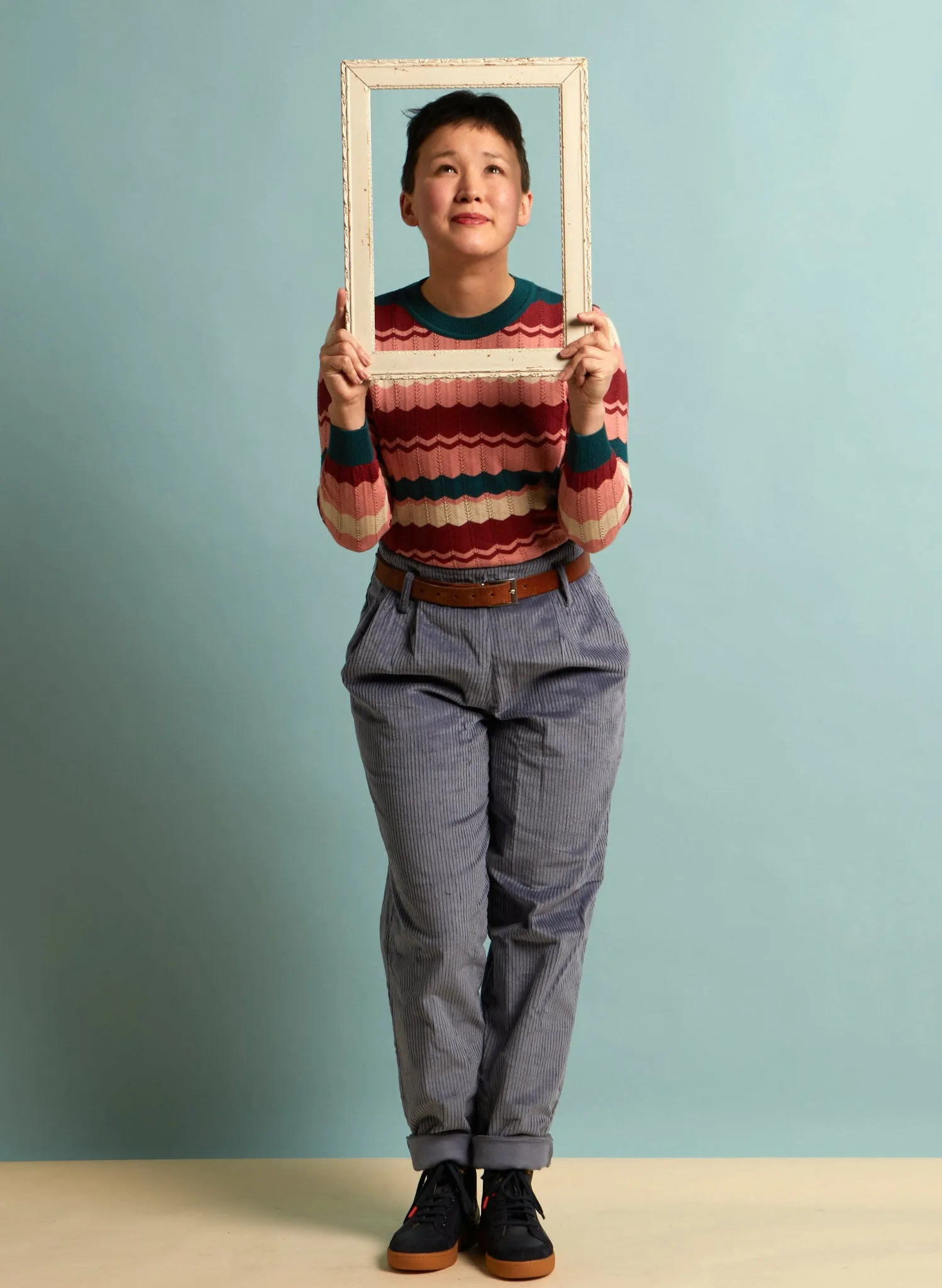 Wilma - Chalk Blue Corduroy Trousers