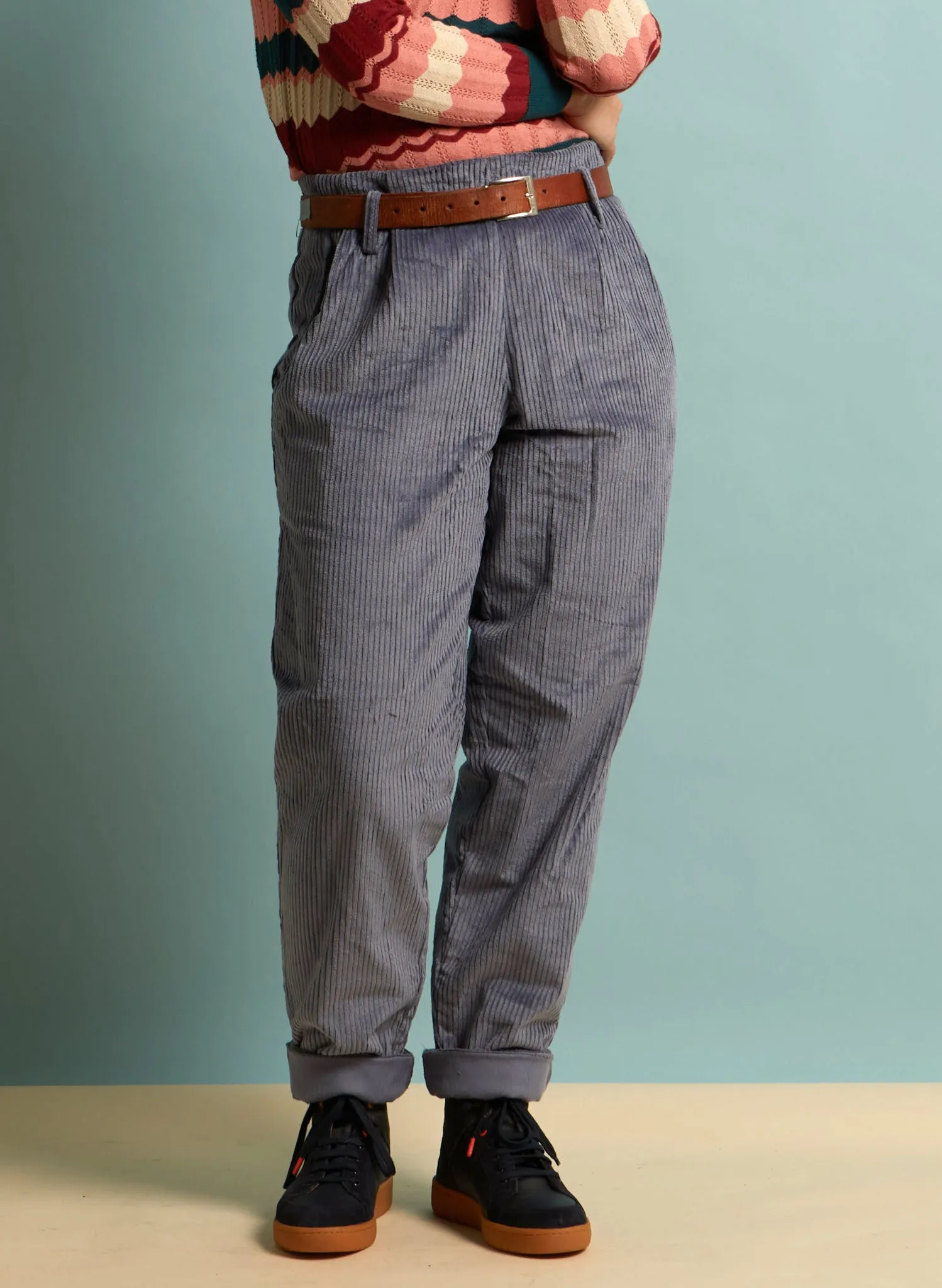 Wilma - Chalk Blue Corduroy Trousers