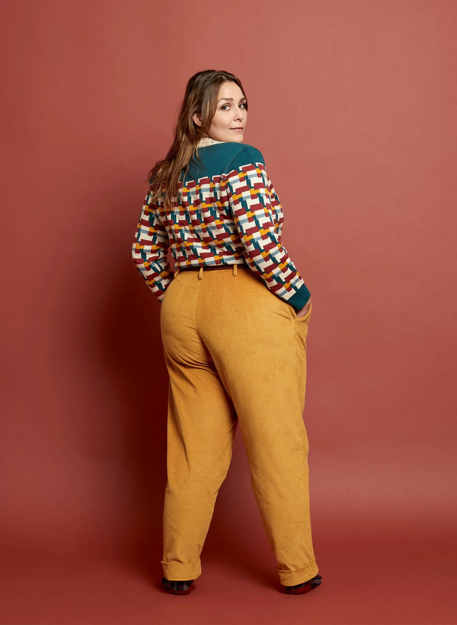 Wilma - Mustard Corduroy Trousers