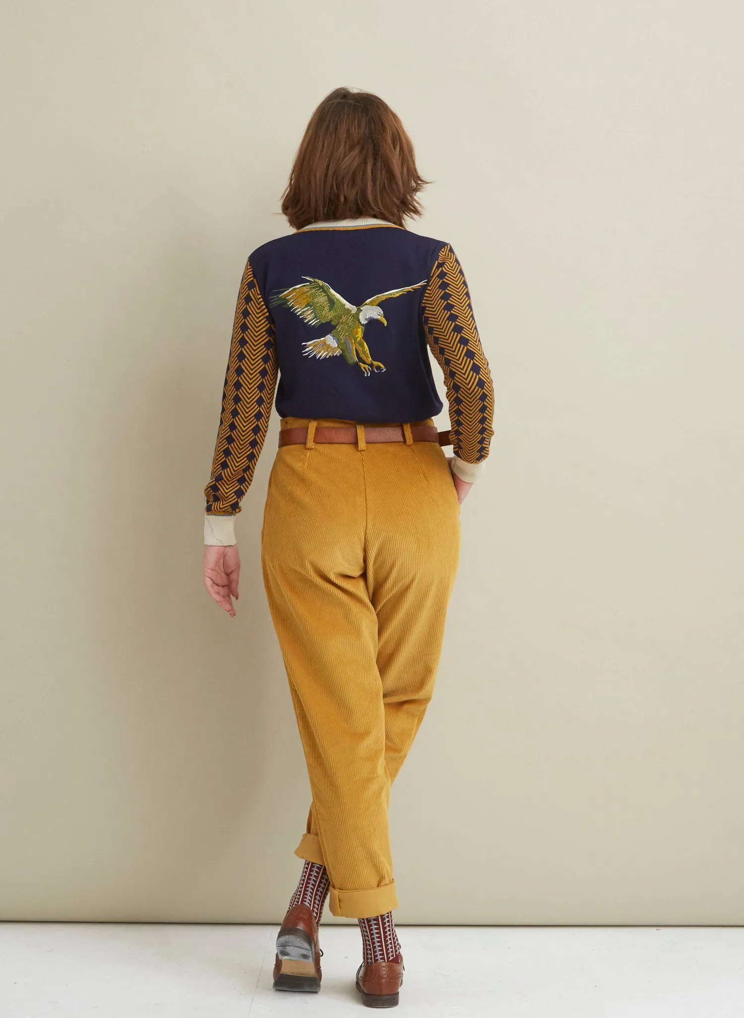 Wilma - Mustard Corduroy Trousers